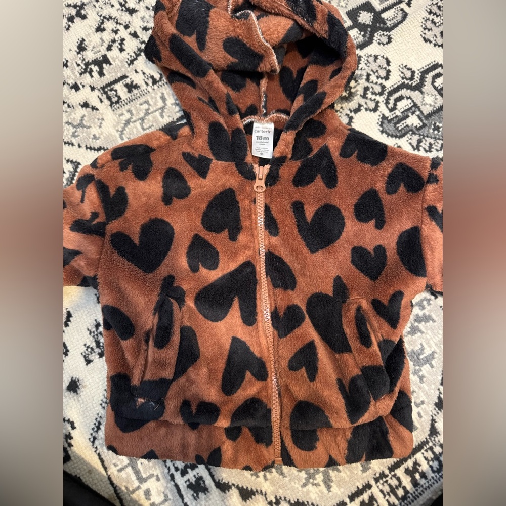 Carter’s fuzzy Sherpa hoodie. Size 18M